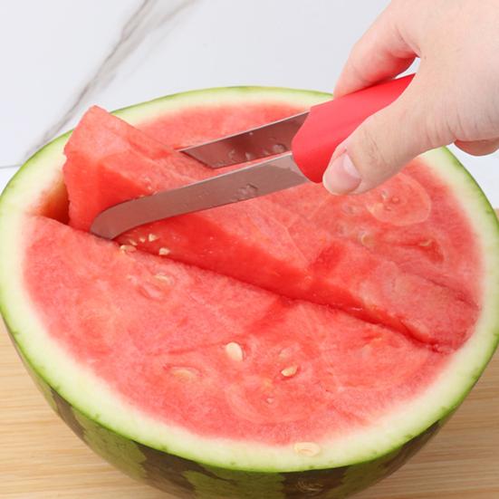 Watermelon Cutter Stainless Steel Fruit Slicer Tool Multipurpose Mango Pineapple Cantaloupe Cutter Easy Clean Food Safe Kitchen Gadget for Camping