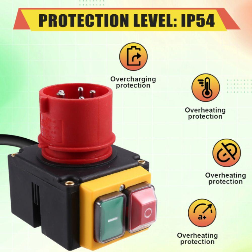 Waterproof Machine Switch Electromagnetic Zero Voltage Functionality Emergency Stop Switch Phase Inverter Motor Control