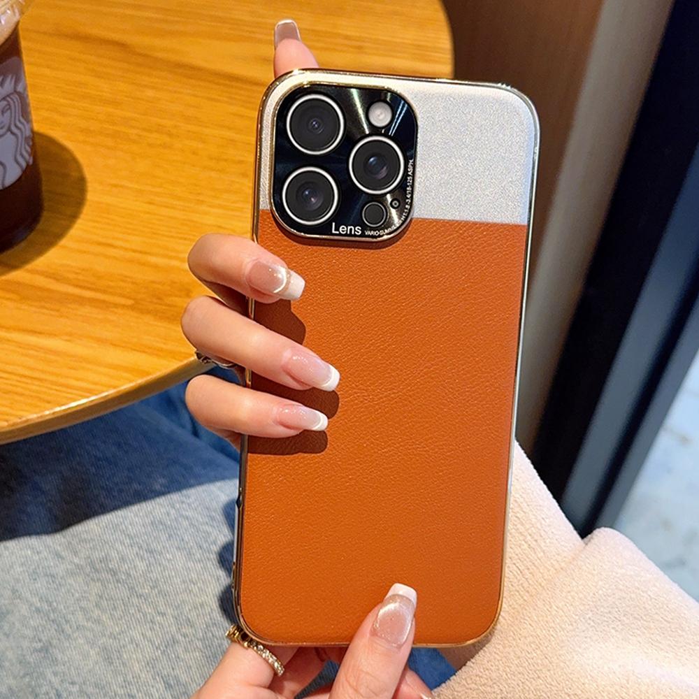 For iPhone 16 Pro Max Case Desert Silver Moon Electroplated Gold PC+PU Leather Phone Back Cover