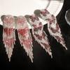 Rhinestone long fringed earrings premium ear accessories