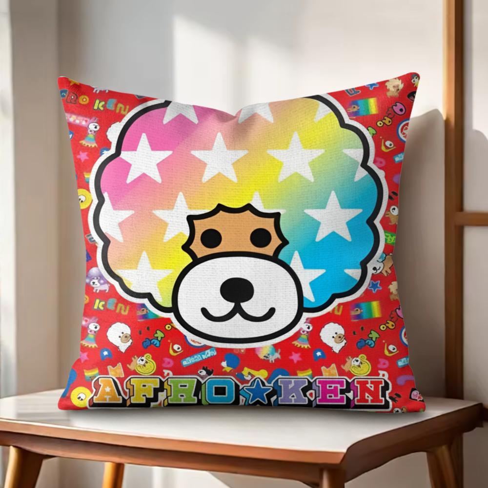 

Japan AAfro KKen Cute Cushion Cover Natural Linen Organic Fabric DoubleSided Printing Couch Pillow Covers Home Decor 30x30cm