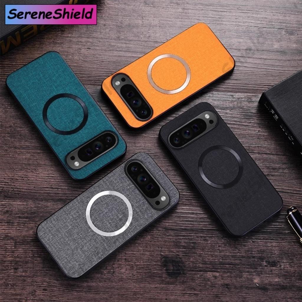 Per Custodia in Tessuto per Magsafe per Google Pixel 9 8 7 6 Pro XL 7A 8A 6A Ricarica Wireless Magnetica Cover Sottile per Pixel 9Pro 8Pro
