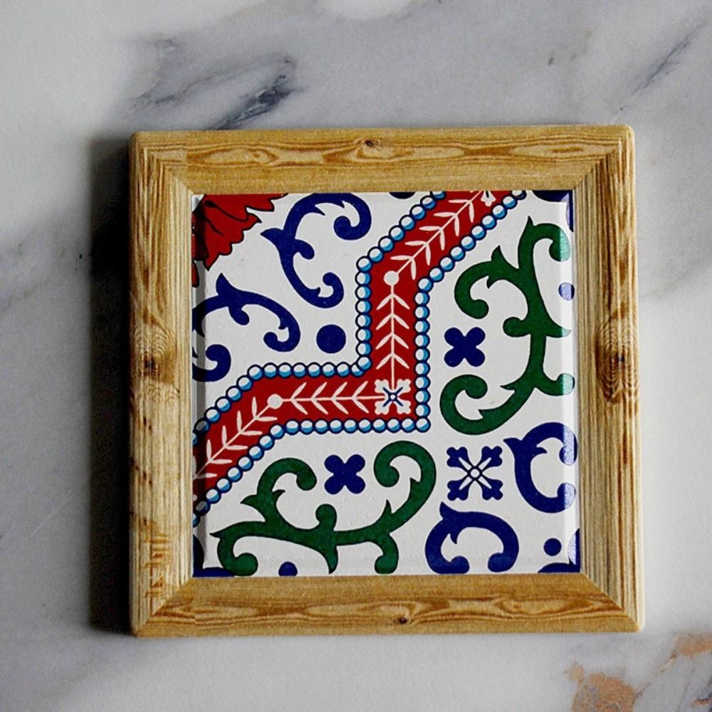 Square Bohemian Cup Coaster Floral Tile Desktop Decor Mat New Insulation Pad  Table Decoration Pads