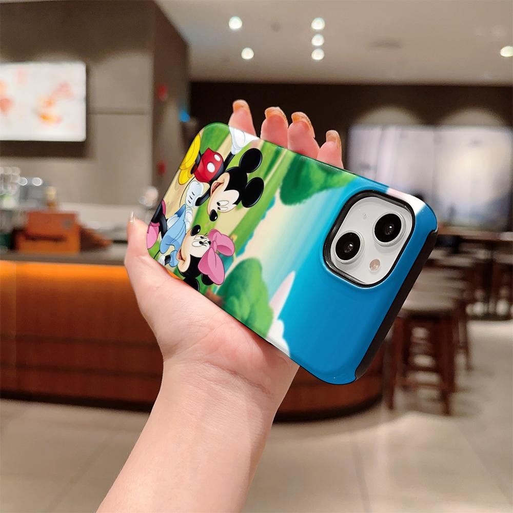 Disney phone case, double-layer protective cover, suitable for iPhone X/XS/SE/7/8/11/12/13/14/15/16/17 Pro Max Plus