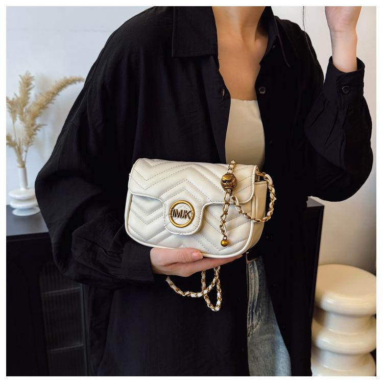 New Small Square Bag, Rhombus Embroidery Thread Bag, Women's High-end Fashion Chain Bag, Four-season Versatile Single Shoulder Messenger Bag