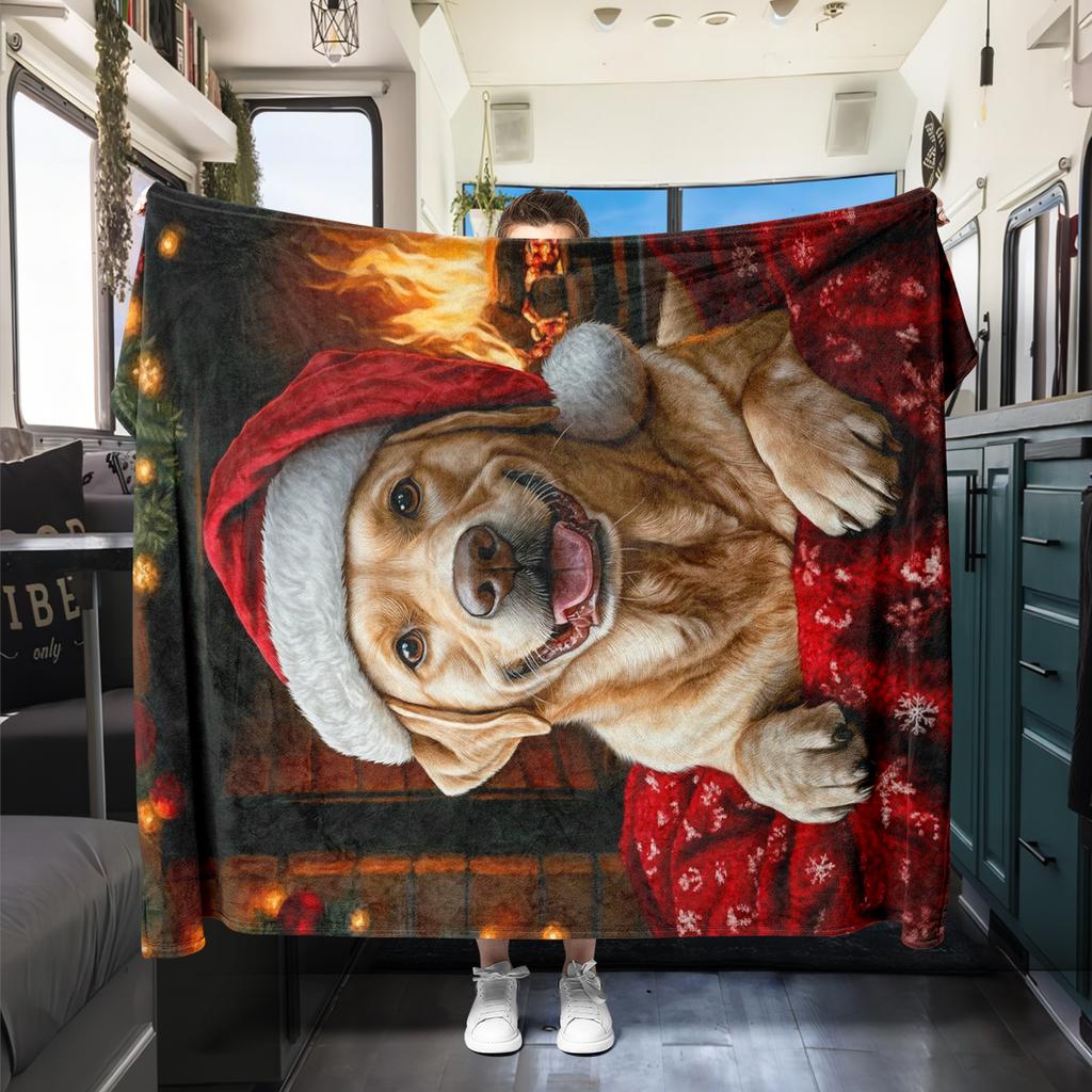 1 ks Flanelová deka s kresleným potiskem, Vysoce kvalitní, Pohodlná pro všechna roční období, Domácí dekorace, Teplo a pohodlí, Perfektní jako vánoční dárek k narozeninám