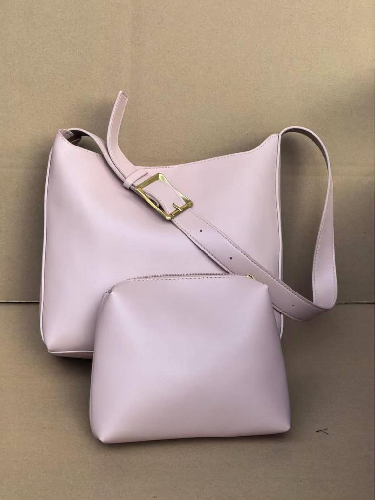 Uniwersalna duża dwuczęściowa miękka torba na ramię typu bucket bag