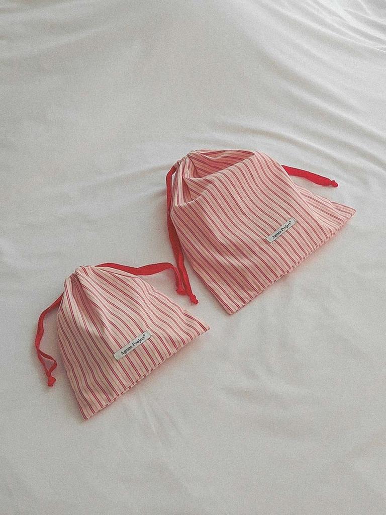 Agnes Project Pajama String Pouch Strawberry Red (2 Sizes)