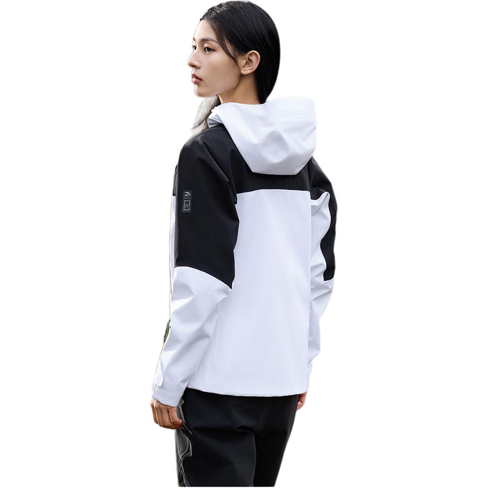 Anta Giacca a Guscio Rigido Antivento Impermeabile con Cappuccio e Zip a Blocchi di Colore, Serie Outdoor China National Geography, Comoda, Casual, Semplice 162516606-1