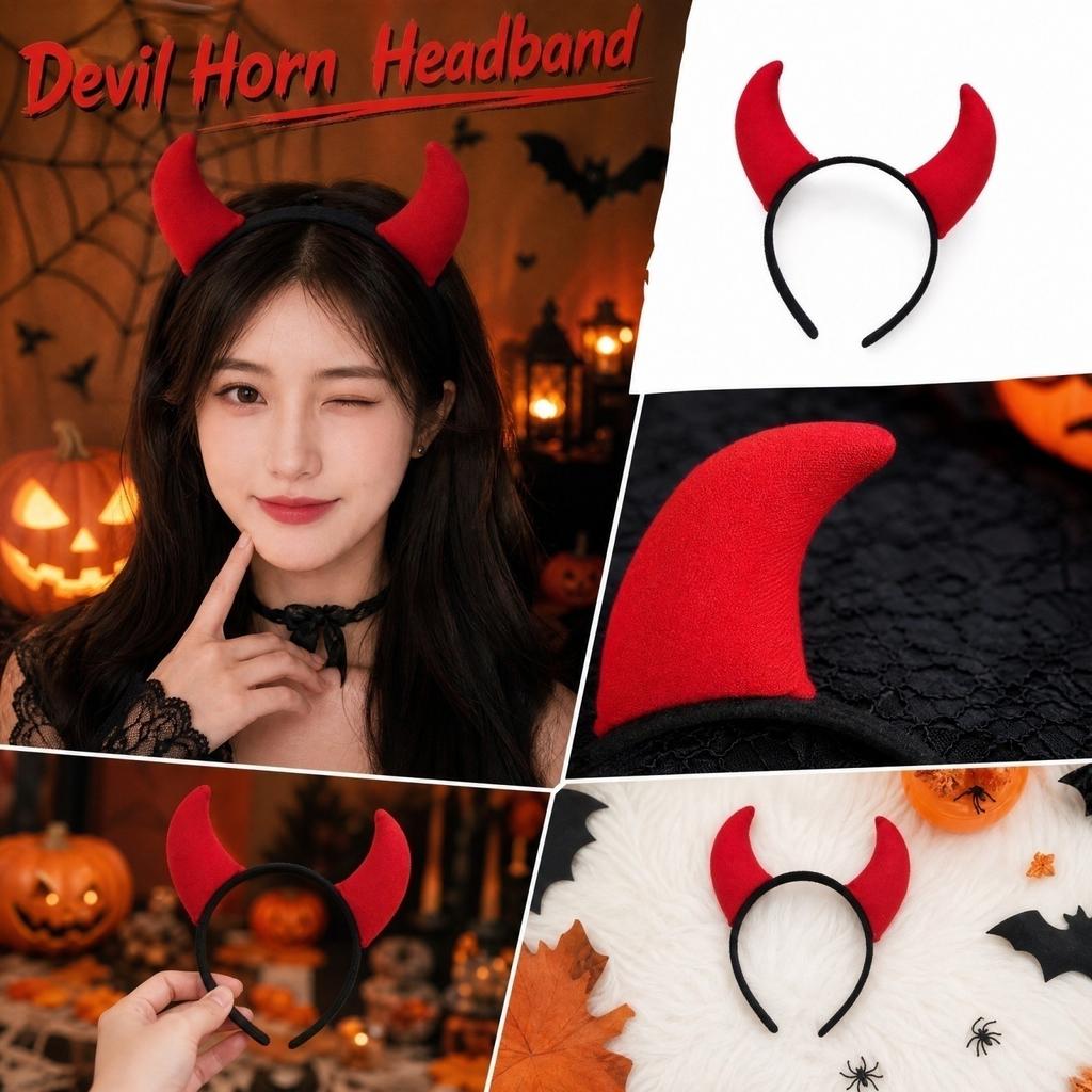 Bandeau Tête de Petit Diable pour Costume de Fête d'Halloween
