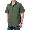 Summer Men's Short Sleeve Shirt Breathable Multi-Pocket Tactical Shirts Men Outdoor Casual Quick Dry Hiking Work Cargo Tops