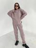 2023 Pink Sport Fleece Sweatshirt & High Waist Sweatpants Set - European & American Autumn Fashion for Women