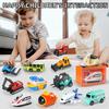 Children's Cartoon Pullback Toy Car Cute 12 Small Alloy Wheels Boat Airplane Model Metal Car Toy