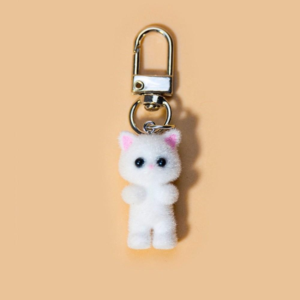 Ornaments Cat Keychain Bag Hanging Car Key Ring Personality Plush Cat Pendant  Gifts