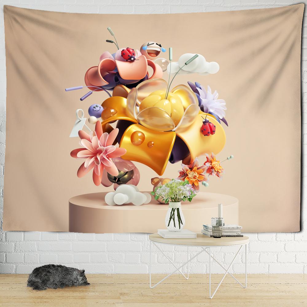Colorful Expression Model Tapestry Wall Hanging Cartoon Kawaii Hippie Tapiz Art Simple Room Home Decor