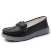 Women Black Moccasins Driving Shoes Flats Casual Nurse Shoes Loafers Simple Soft White Office Shoes Large Size