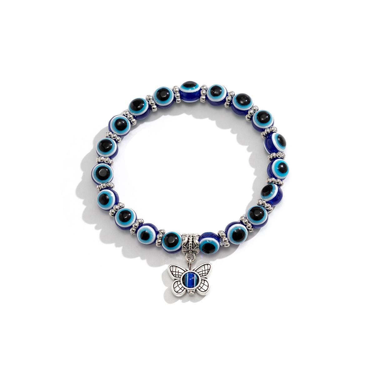 

Аксессуары, персонализированные украшения с животными-бабочками и черепахами, этнический креативный браслет-подвеска с бисером и глазом для женщин