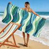 Ocean Wave Pattern Beach Towel Beach Towel Quick-drying for Travel Outdoor Sports Jogging Beach and Swimming
