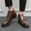 Stivali da Uomo Stivali Alti in Pelle Stile Britannico Stivali a Punta da Lavoro Eleganti Stivali Chelsea di Marca da Uomo Stivaletto Casual alla Caviglia