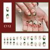 24Pcs Press on Nail Christmas Themed False Nail Snowflake Nail Art Decoration Stick on Nail for Holiday Celebrations
