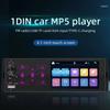 2026 Portable Car Radio Stereo 1 Din 4.1" Touchscreen Bluetooth MP5 Player USB Type-C Charge TF AUX FM RCA Audio 7 Color Lights Vedio Input 60W*4 12V