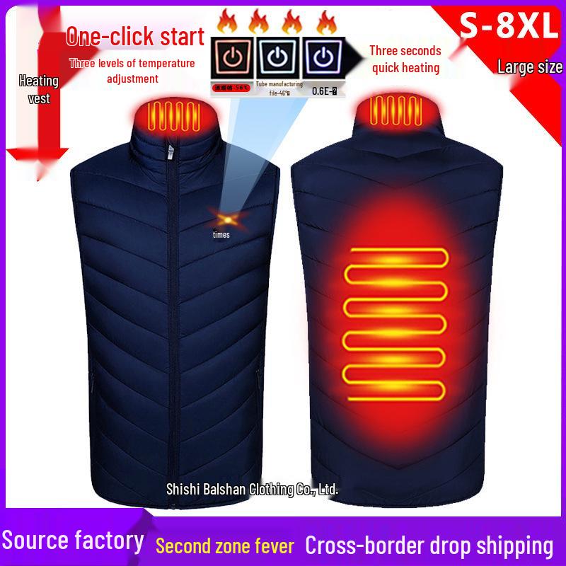 Unisex Winter Smart Heating Vest - Constant Temperature Electric Heated Cotton Jacket