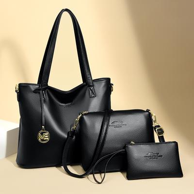 En stor totebag for kvinner, Et tredelt sett med fasjonable crossbody-vesker