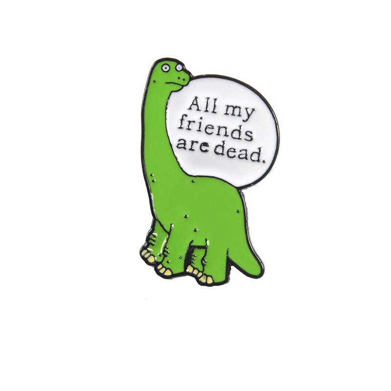 Green Trendy Dinosaur Brooch In Alloy Material Perfect For Fashion Lovers Collectors And
