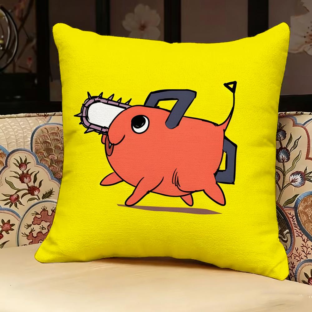 C-chainsaw Man Anime Pillow Case Pillowcase, Double-sided Printed, Sofa Cushion, Bedroom Headboard Pillow