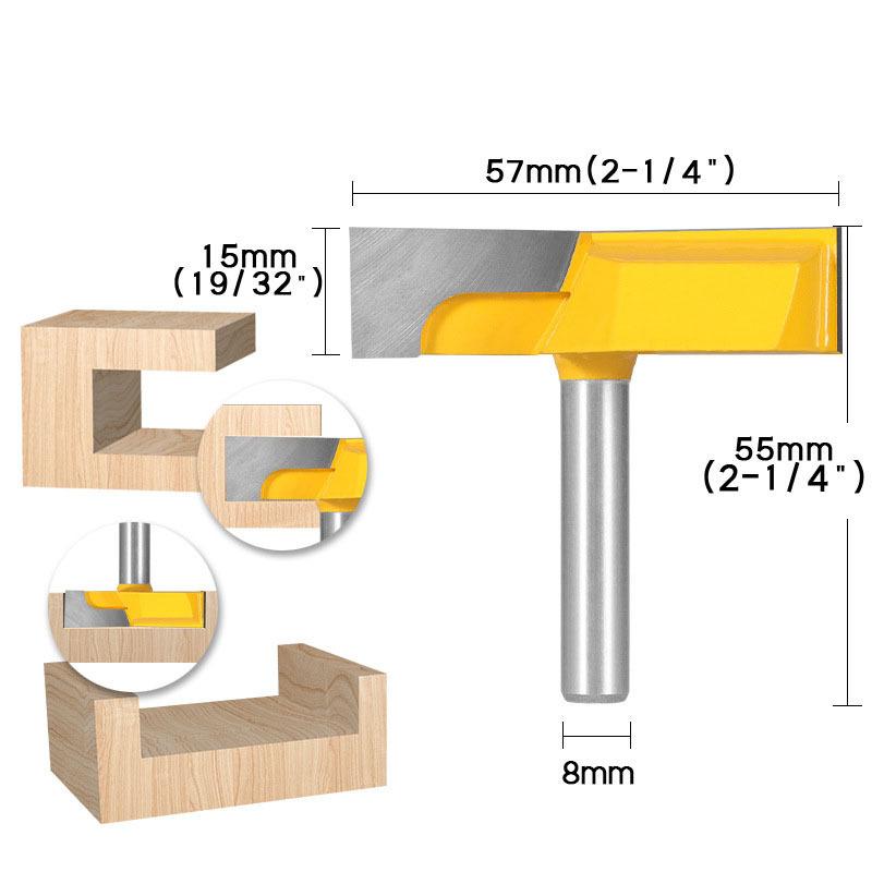 57mm Flat Bottom Slotting Cutter - Woodworking Trim Router Bit for Edge Cleaning