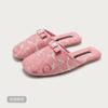 Fashion Fashion String Bead Bow Decoration Slippers Women Elegant Round Toe Rose Totem Designer Shoes Comfort Lightweight Home Slippers