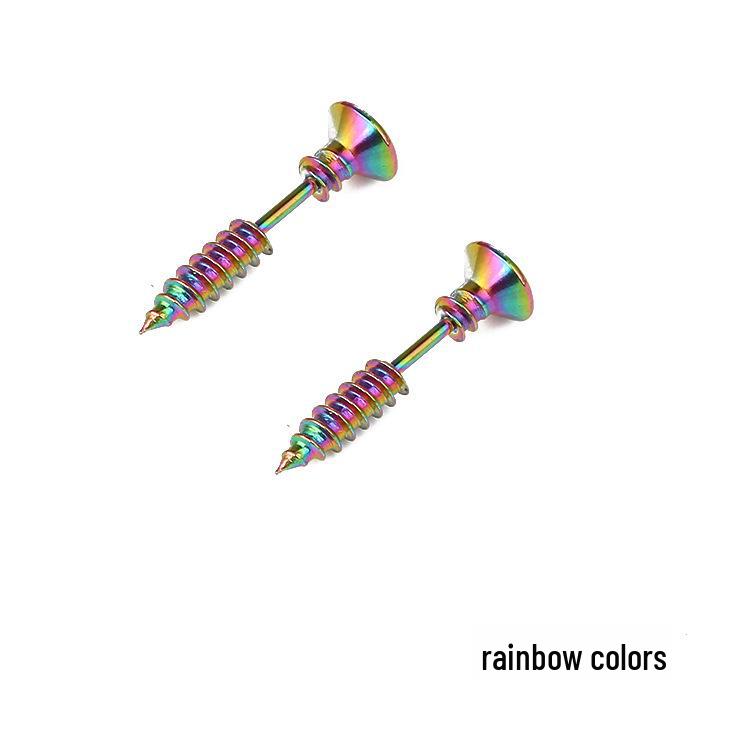 Hochwertige doppelseitige Schraubohrringe - Ausgefallenes Halloween-Accessoire