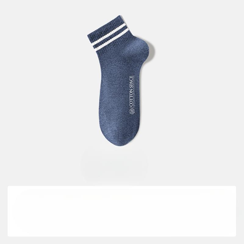 Men's Pure Cotton Boat Socks, Cotton Spring and Summer Thin Sweat-absorbing and Odor-proof Short Socks, Student Sports Socks