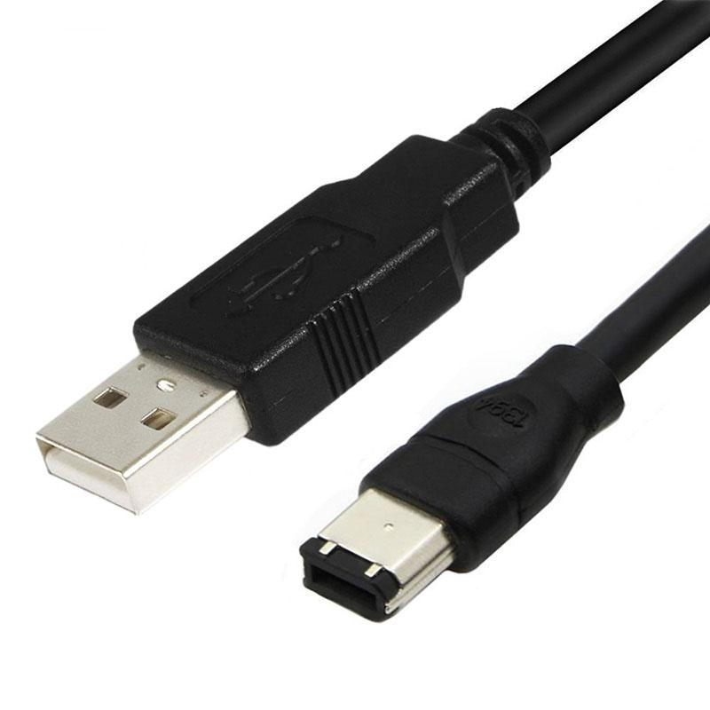 

JUNSUNMAY 3m 480Mbps Firewire IEEE 1394 6 Pin Male to USB 2.0 Male Adapter Converter Cable As Shown A