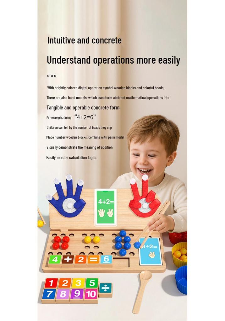 Montessori Counting Beads: Early Math & Calculation Blocks for Kids