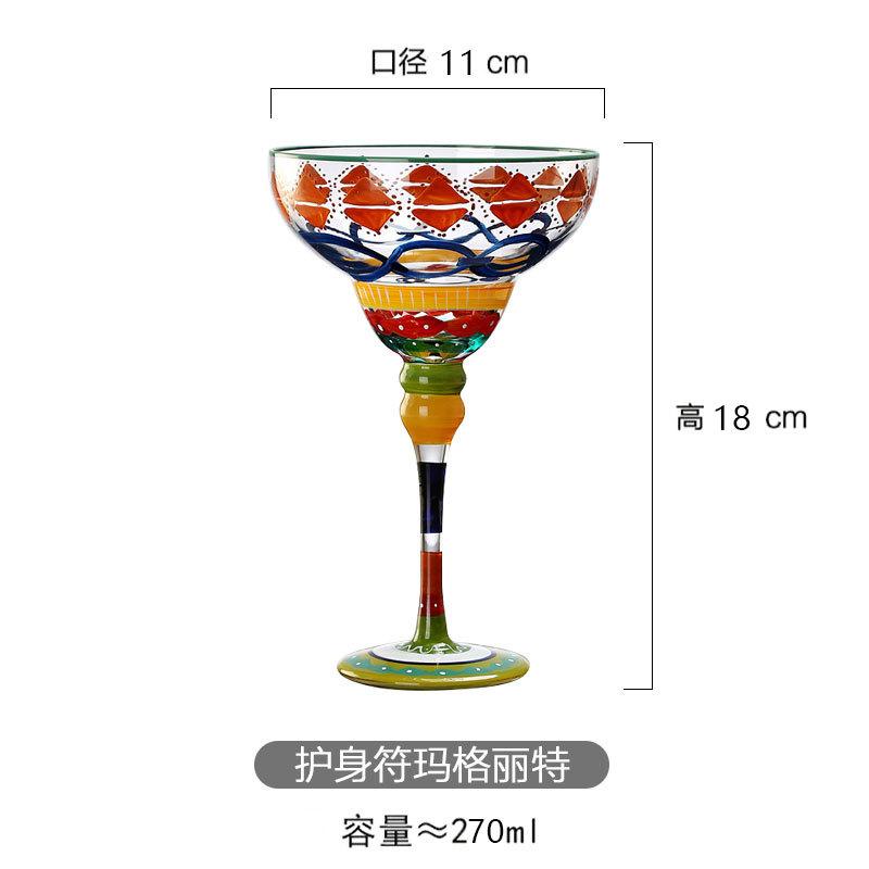 Hand Painted Margarita Glass  Moroccan Collection Glassware Unique Decorative Margarita Glasses Kitchen Table Décor
