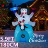 5.9FT Giant LED Light Inflatable Xmas Snowman Penguin Igloo Toy Yard Decor Home Decoration Ornament Gift Supplies Holiday Gifts