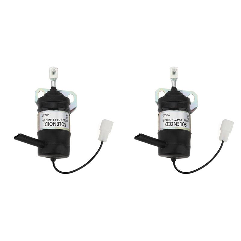 2X 15471-60010 12V Fuel Shut Off Solenoid 052600-1000 15471-60013 For Kubota Tractor Part Generator Stop Solenoid-A99D