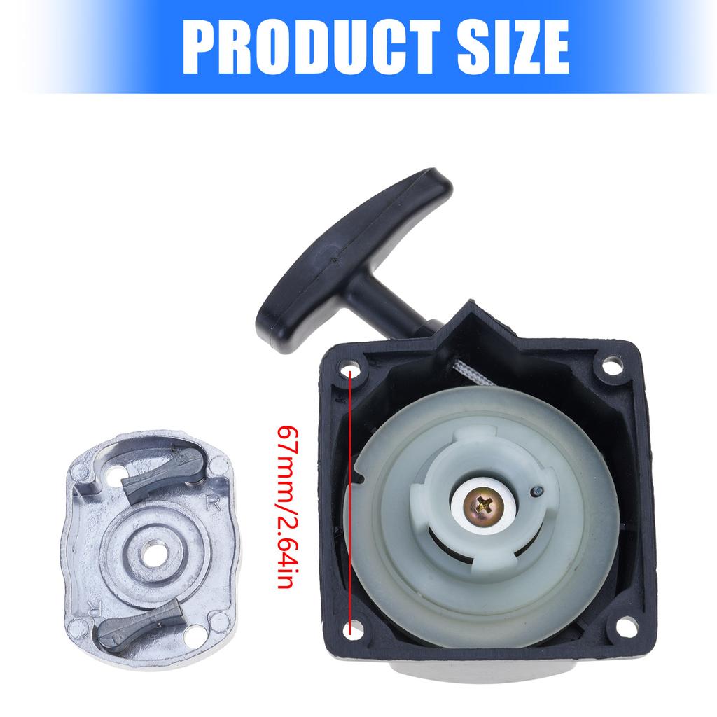 מתנע רתיעה אוניברסלי למנועי 43CC 49CC 52CC מבנה עמיד מ-ABS ניילון התקנה קלה מרווחי חורים 67 מ"מ