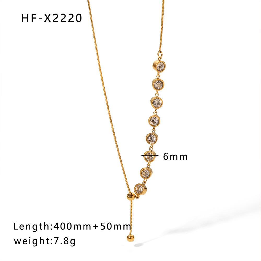 Stainless Steel Cat Eye Pendant Necklace For Women Gold Color Link Chain Neck Accessory