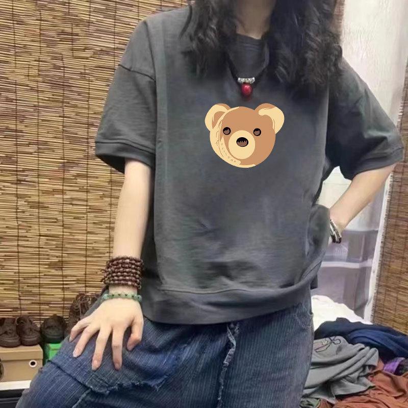 Women's 100% Cotton Casual Short Sleeve Loose Fit T-Shirt - Trendy Plus Size Print Design