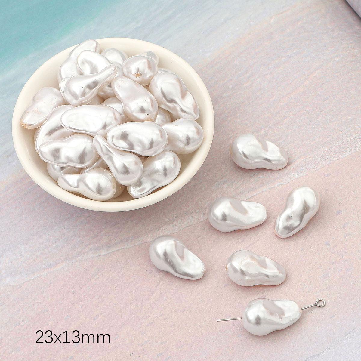 

Геометрическая форма имитация жемчуга из АБС-пластика, бусины с прямым отверстием, браслет «сделай сам», ювелирные аксессуары 23x13mm 10pcs