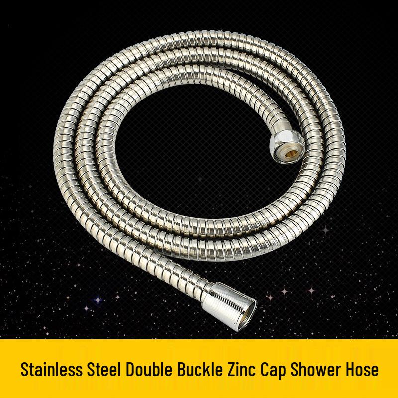 

Explosion-Proof Stainless Steel Double Buckle Shower Hose, 1.5m - Bathroom Accessory