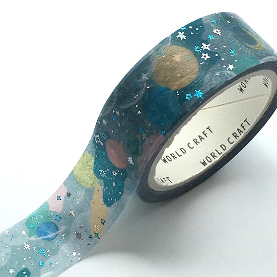 World Craft Masking Tape Glitter Planet KRMT15-003