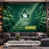 Wall Hanging Tapestry Custom NameIreland Rugby Pattern Personalized Printed Fabric Wall Decor