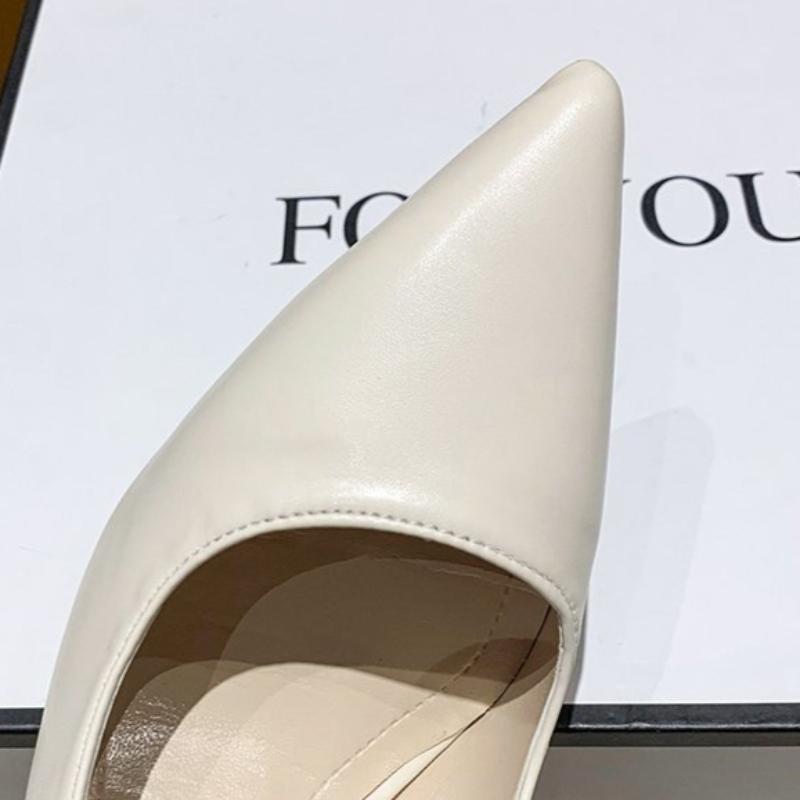 Damen Pointed Toe Stiletto Absatz Mules ohne Fersen – Offene Slip-On Pumps für Kleider