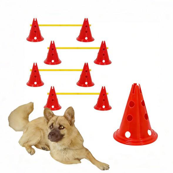 30CM Round Base Marker Cones & Poles Set for Pet and Football Training, Perfect for Kindergarten Games