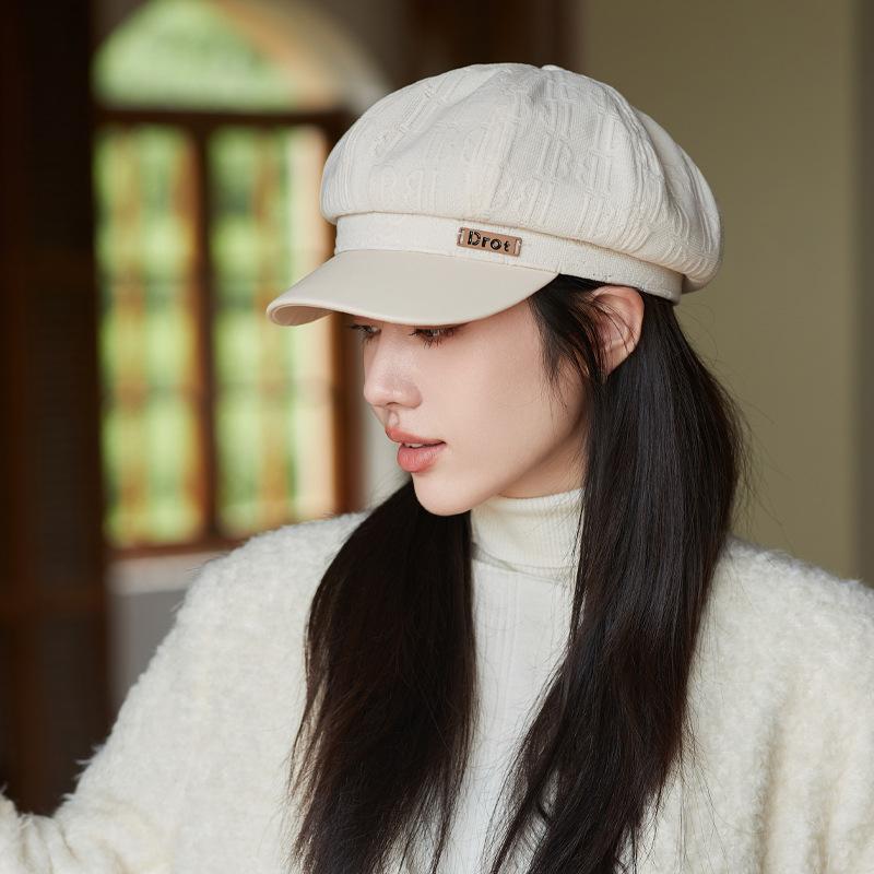 Nový osmiúhelníkový baret s vaflovou vazbou, retro všestranná malířská čepice, venkovní módní čepice newsboy, vhodná pro ženy