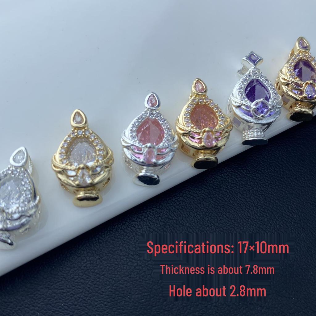 Vibrant Diamond Zircon Tulip Clavicle Chain Spacer Beads Charms