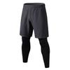 Erkekler Sahte Iki Parçalı Spor Pantolon Spor Jogger Eğitim Hızlı Kuru Sıska Şort Pantolon Spor Salonu Kısa Egzersiz Tayt Tayt Eğitim Joggers